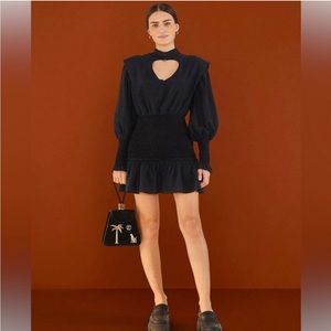Farm Rio Black Heart Neckline Dress S